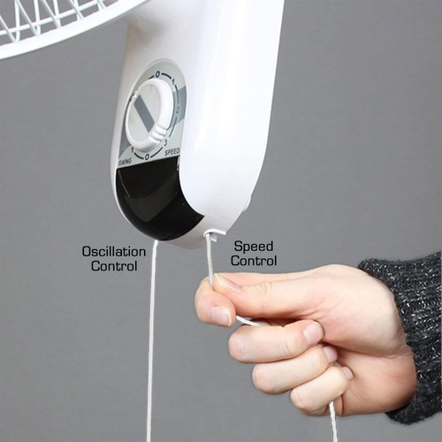 Hurricane 16" 90 Degree Oscillating 3 Speed Wall Mounted Fan, White (For Parts) - 第 6/8 張圖片