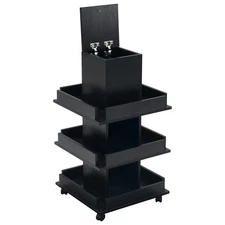 Multi-functional Salon Trolley with Wheels, 3-Tier Tool Storage Equipment