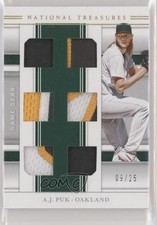 2020 National Treasures Game Gear Materials Sixes Holo Gold 9/25 AJ Puk 06zg