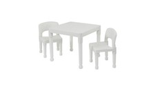 Liberty House Toys Kids Plastic Table & 2 Chairs White Childrens Set