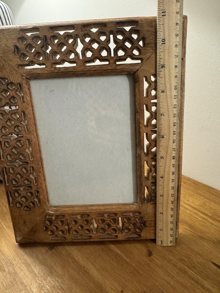 S Pattern Geometry Boho Wooden Photo Picture Frame Geometric Pattern 9 x 11 Inch Home ...