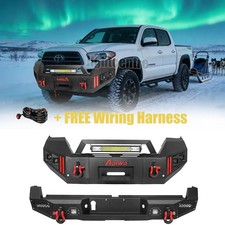 Off-road Front Bumper For 2016-2019 2023 Toyota Tacoma W Winch Plate Lights