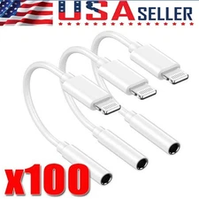 For iPhone Headphone Adapter Jack 8Pin to 3.5mm Aux Cord Dongle Converter lot