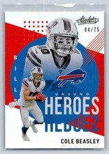 2021 Panini Absolute #UH19 Cole Beasley Unsung Heroes Spectrum Red #/75