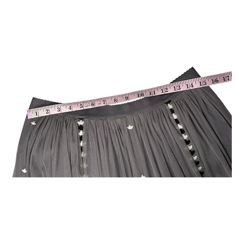 Sundance Embroidered Lined Tulle Pull On Gray Maxi Skirt Women Size Medium - Picture 7 of 13