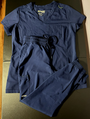 Grey's Anatomy Women's Scrub Set - Navy Blue S/M - Preowned