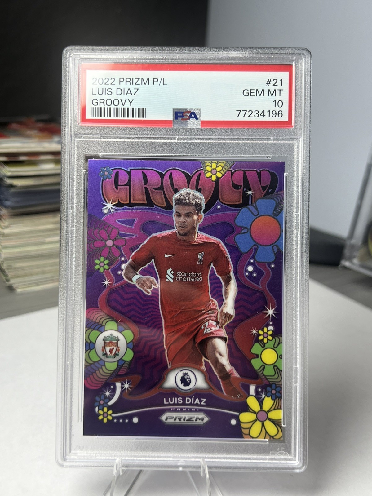 2022-23 Premier League Prizm Luis Diaz Groovy Case Hit Liverpool SP PSA Gem 10💎
