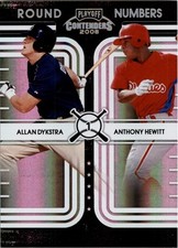 2008 Playoff Contenders Round Numbers Black #3 Allan Dykstra Anthony Hewitt /100