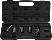Telescoping Extendable Wheel Lugs Wrench with Four SAE  Metric Double-Side Lug