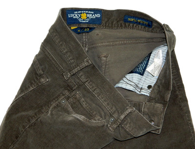 Women's Lucky Jeans Brown Corduroy Sofia Skinny Tag 4/27 measured size 27x28