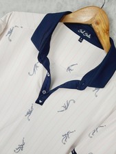 Bad Birdie Shirt Mens XL White Monkey Golf Print Polo Stretch Performance