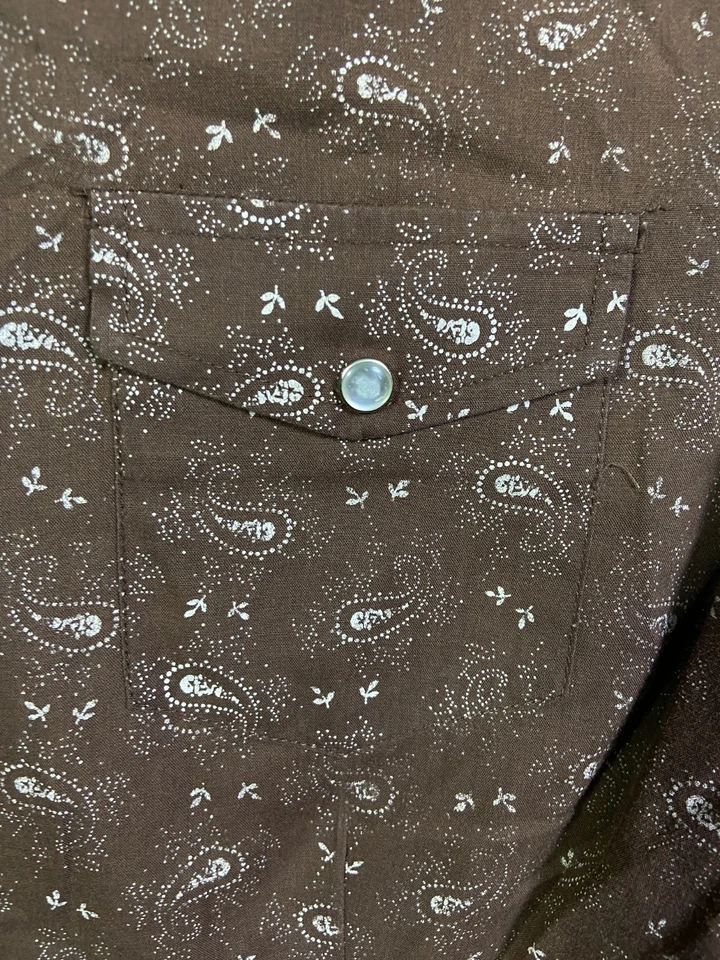 Camisa informal Roper para mujer marrón cachemira abotonada vaquera occidental XL perla a presión Foto 3 de 4