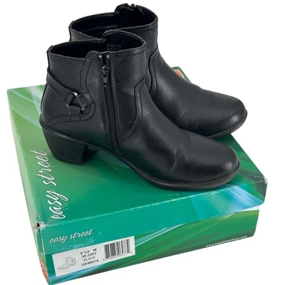 Nuevo con caja Easy Street Comfort Wave Dawnta botas al tobillo negras con caja talla 9,5 M - Imagen 1 de 4