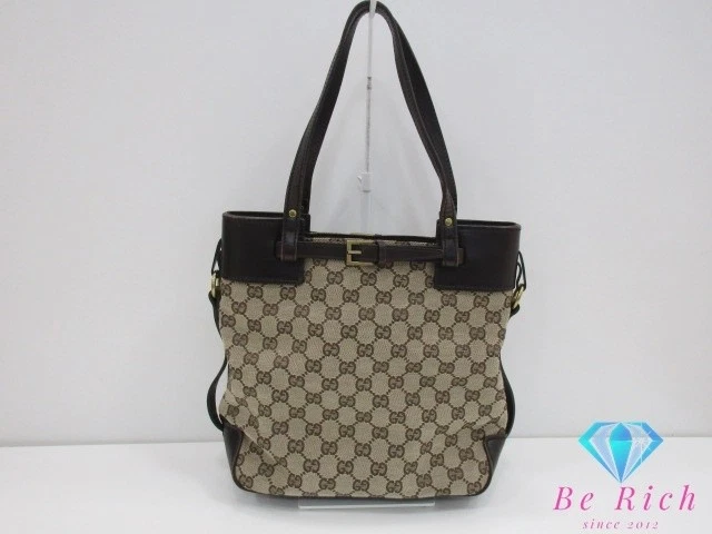 Sac fourre tout Gucci Gg beige marron toile cuir logo sac à bandoulière vertical sac à main