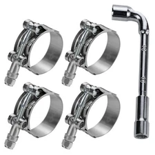 PEROMI 4 Pack 1.75 Inch T Bolt Hose Clamps Working Range 51-57mm 1.75 Inch Ho...