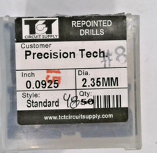 TCT REPOINTED DRILLS SLOT 2.35MM 0.0925" DIA 0.343" FLUTE LOT OF 34