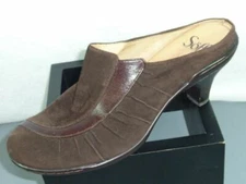 Womens Sofft Brown Suede Mules 7 M Comfort Shoe A033
