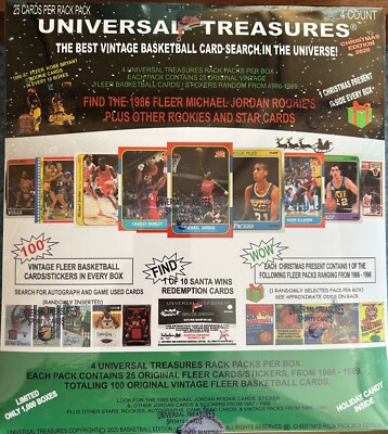 UNIVERSAL TREASURES BASKETBALL Chase Box LOADED 100 Fleer 1986-89 PACK JORDAN RC