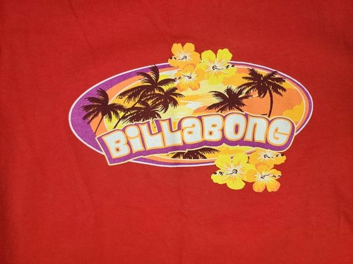 Vintage 90s Billabong Hawaii Flower Red Floral Kids Medium Long-Sleeve T-Shirt - Picture 12 of 12