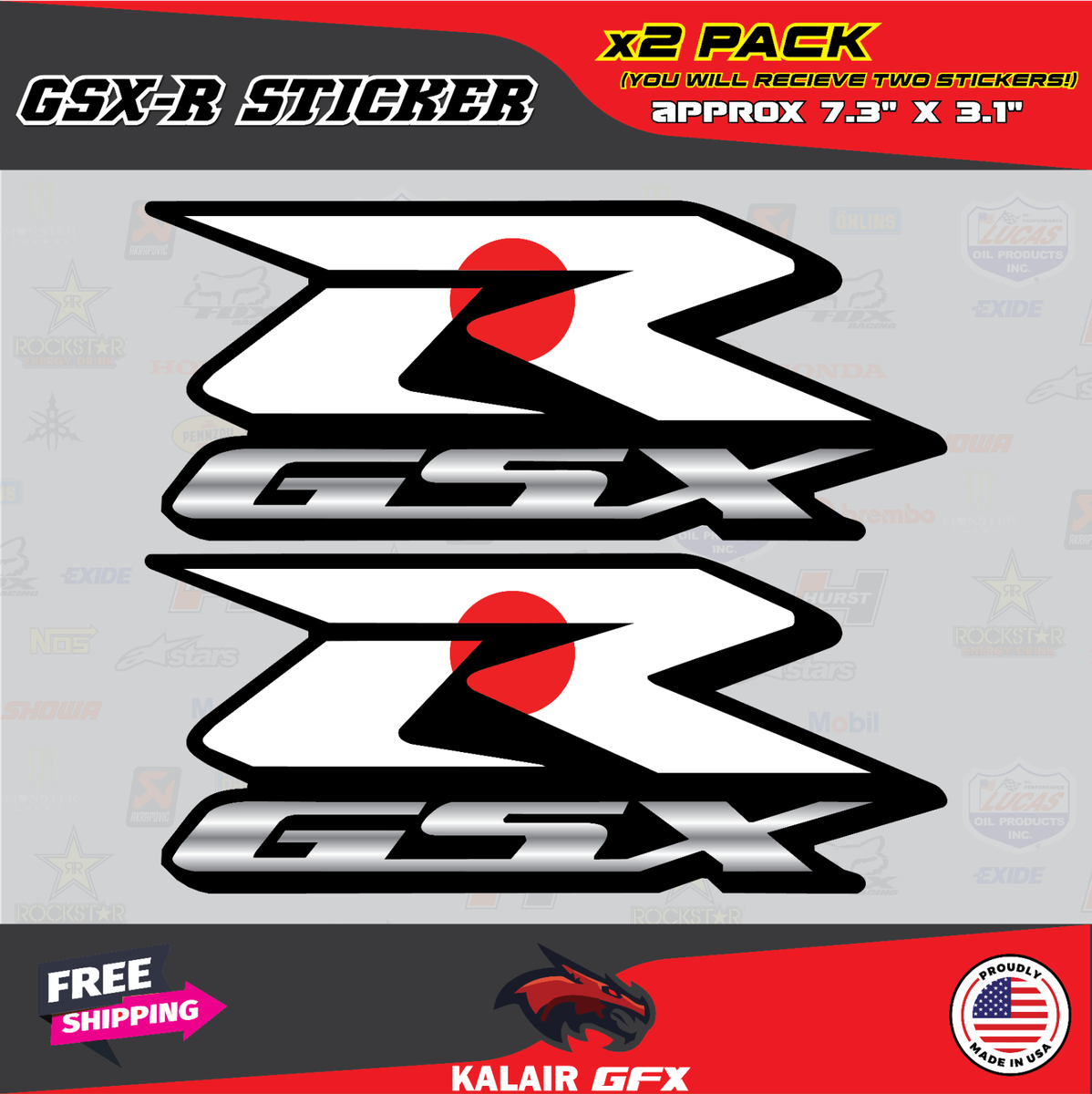 Purchase GSXR 1000 Fairing & Tail Decal Set, RED, Fits Suzuki Gsx-r, 4pcs, Stickers Kit In New - Foto 5