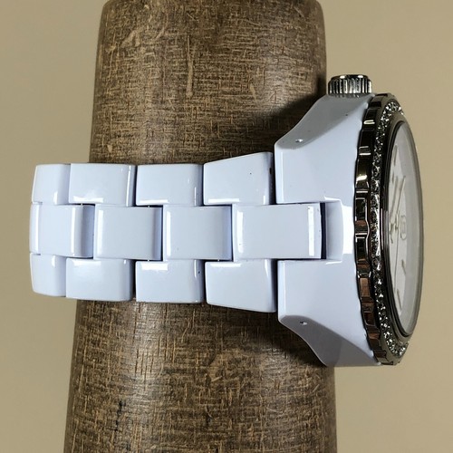 Adidas Women ADH2505 Pave White Polycarbonate Quartz Analog 43mm Watch 5 1/2" - Picture 5 of 13