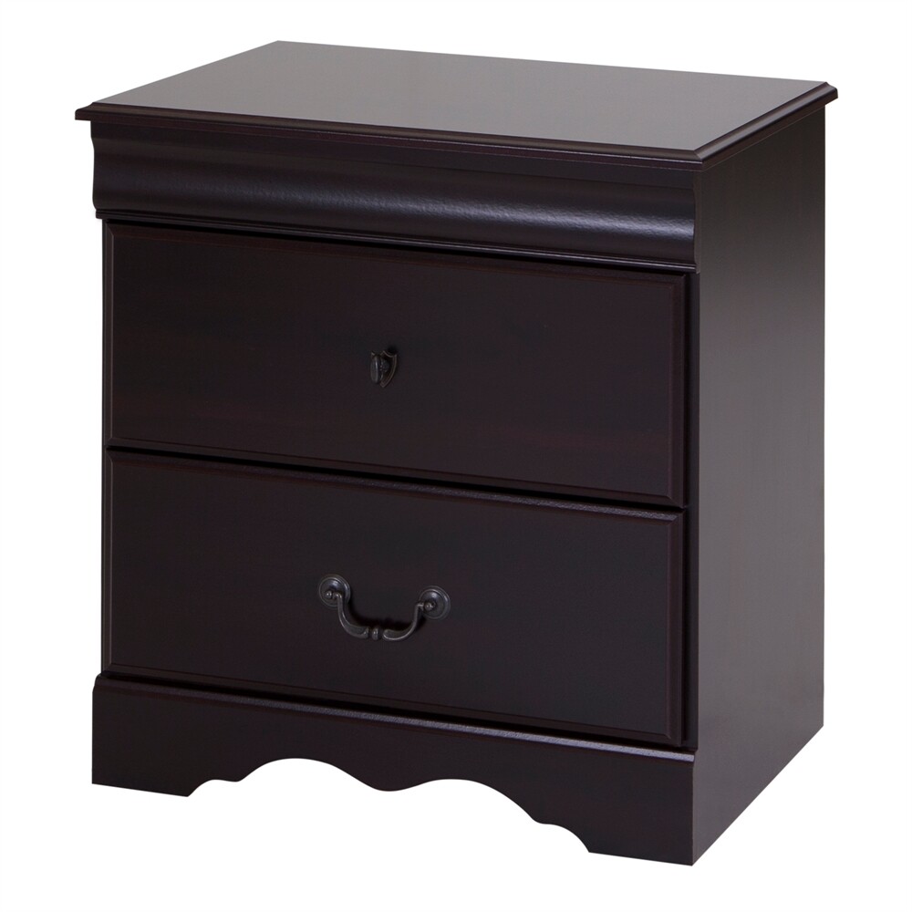 South Shore Noble 2 Drawer Nightstand Dark Mahogany For Sale Online Ebay