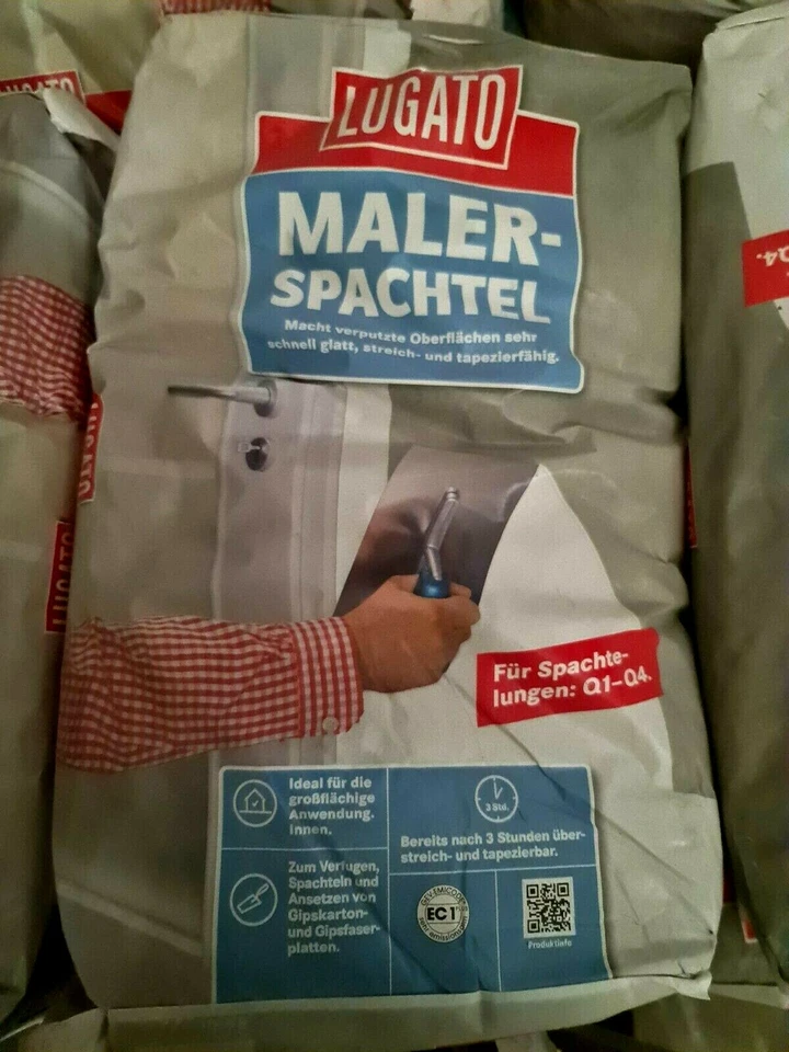 Lugato Malerspachtel Q1-Q4 Gipsspachtel Gips Glättspachtel Wandspachtel 18 kg