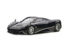 PAGANI HUAYRA BLACK WITH SILVER STRIPES 1:43 by AUTOART 58209 NEW FREE SHIPPING