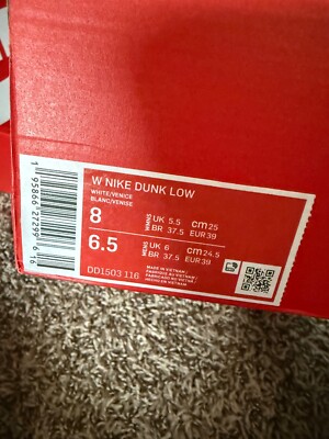 nike dunk low white/venice W8