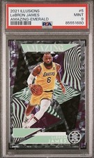 LEBRON JAMES 2021-23 ILLUSIONS  Emerald Green # 5 LA LAKERS PSA 9 Pop 4