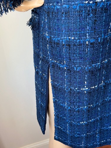 NUEVO ST JOHN TEJIDO TALLA 12 TOPPER AZUL MARINO MULTI TWEED - Imagen 4 de 6