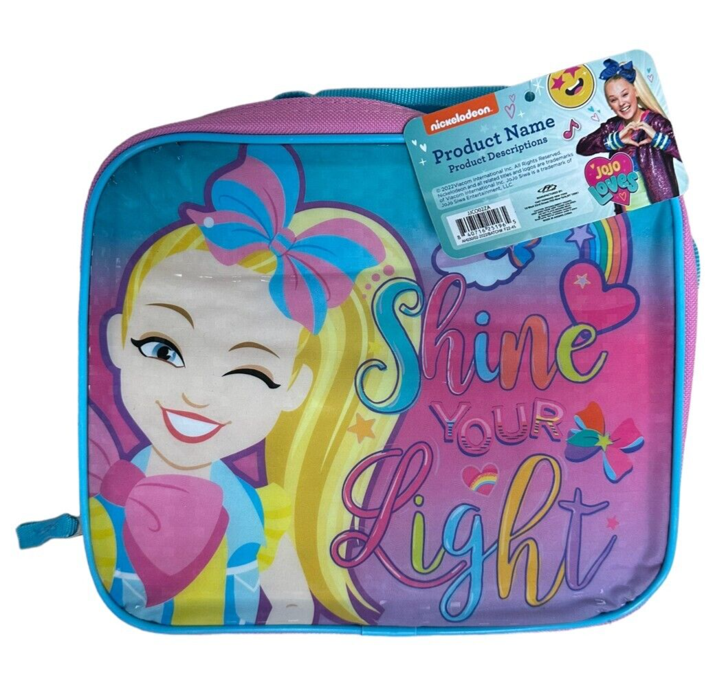 2個セット JoJo Siwa School Lunchbox, Insulated Girls Lunch Bag Shine Your