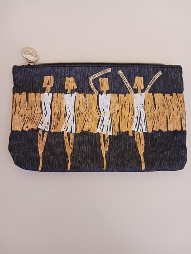 IPSY Zippered Denim Texture Cosmetic Bag