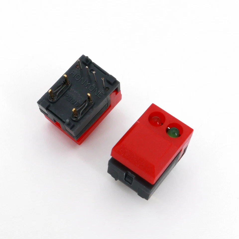 5Pcs Red PB86-A2 8Pin SPDT PCB Square Momentary Push Button Switch With 2 Leds - Image 3 of 4