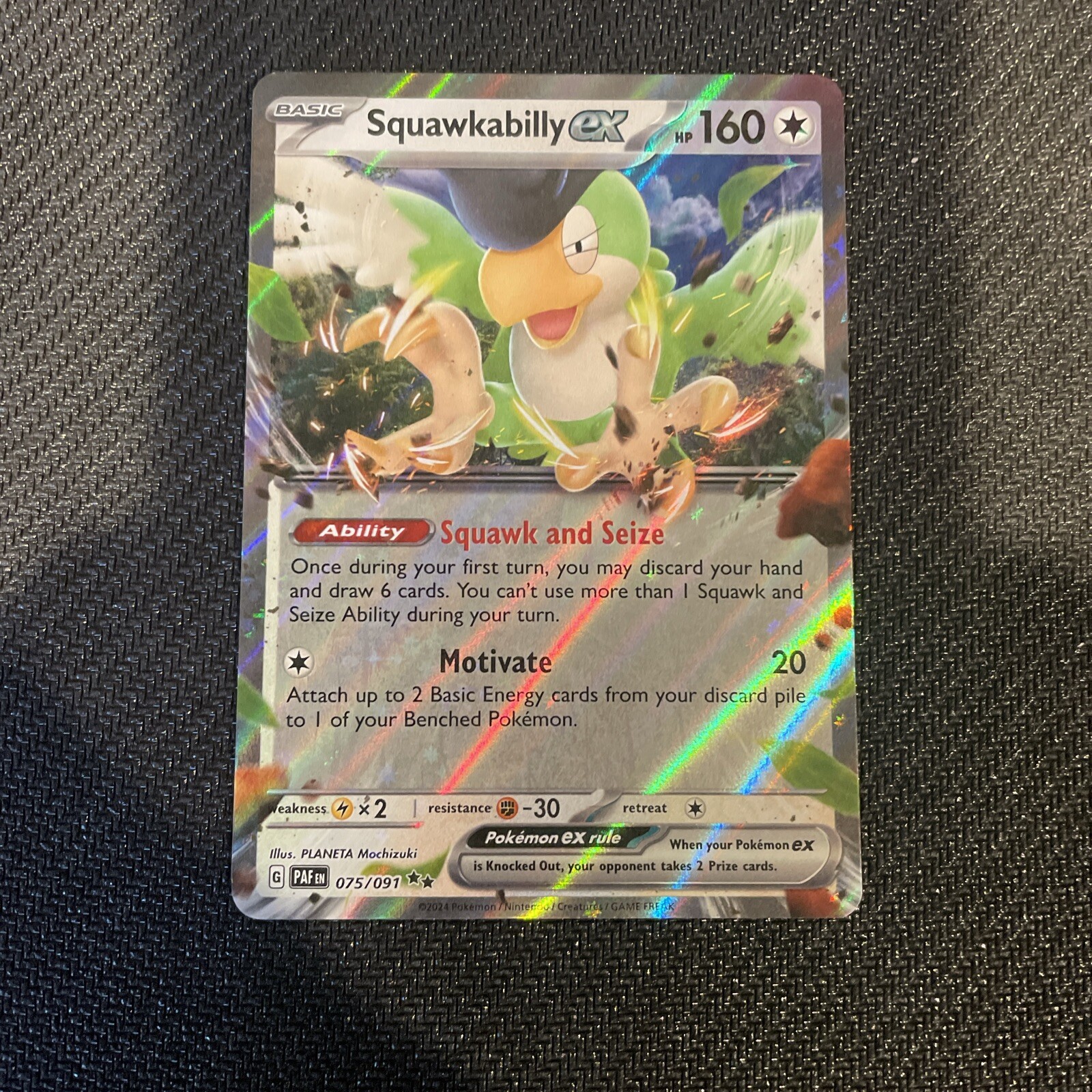 Squawkabilly EX 169/193 Ultra Rare Paldea Evolved Pokemon TCG Mint Condition
