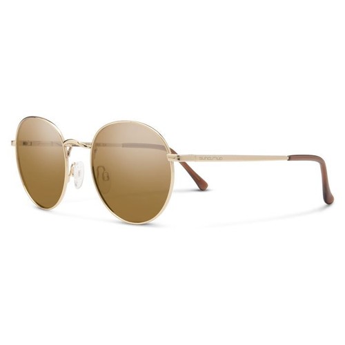 Suncloud Bridge City Sunglasses, Gold Frame, Polarized Brown Lens - 第 1/3 張圖片