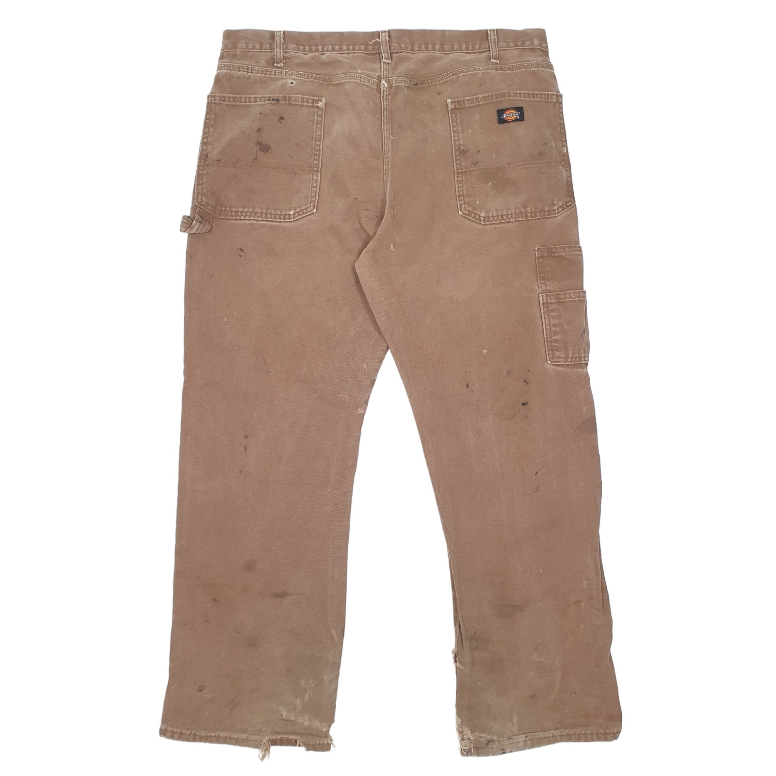 DICKIES Carpenter Workwear Trousers Cotton Brown Mens W38 L30 image 3