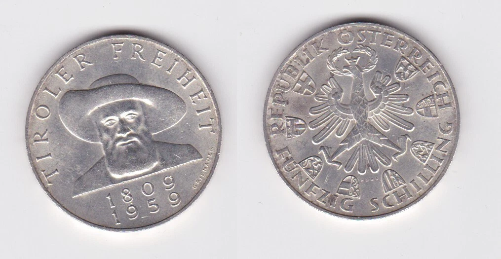 50 Schilling Silber Münze Österreich 1959 Tiroler Freiheit 1809-1959 (159323)