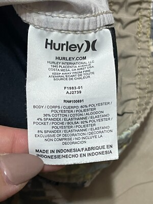 Hurley Shorts, Men's Size Small, Brown Gray, Swim Trunks, Tie