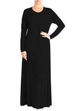WOMENS PLAIN ABAYA MAXI DRESS BURKHA FARASHA JILBAB ISLAMIC LONG JERSEY KAFTAN
