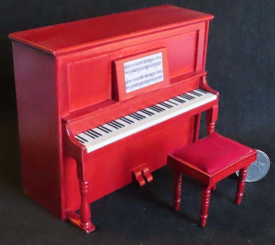 Piano vertical 1:12 no funciona Western Saloon Bordelo D7081 muñeca mini mohoga Foto 3 de 4