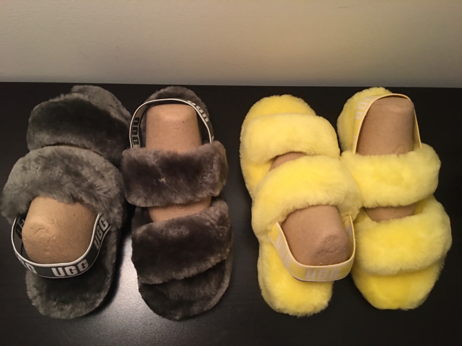 PANTOFOLA D’ORO Pantofole Ugg gialle in morbida pelliccia sintetica