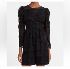 Express Black Velvet Polka Dot Dress Size XS EUC