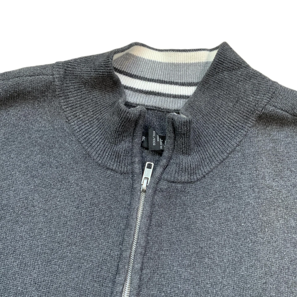 Structure Gray Long Sleeves Mock Neck Half Zip Grandpacore Preppy Sweater Sz XXL - Image 2 of 4
