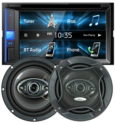 JVC KW-V25BT 6.2'' Touchscreen Receiver + 2x Audiotek K65.4 Car 6.5'' Speakers