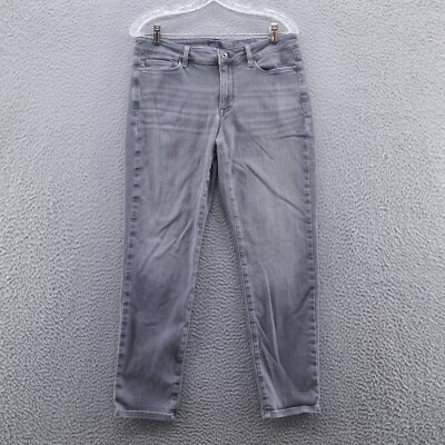 J Jill Womens Boyfriend Straight Leg Ankle Jeans 12 Petite Gray