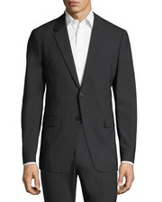 Theory Men's Chambers New Tailored Solid Black Wool Sport Jacket Blazer Size 40R