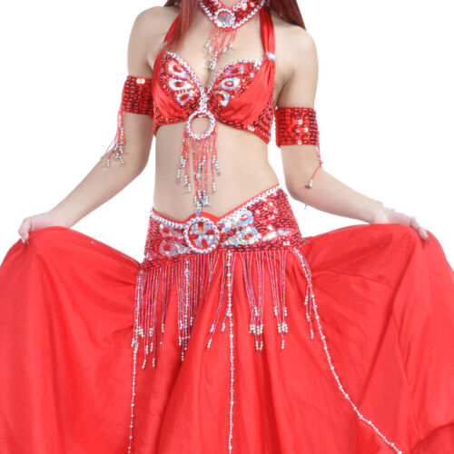 Costume de danse du ventre C91806 2 pièces soutien-gorge et ceinture Belly Dance en 34 36 38 40 42 - Photo 1 sur 14