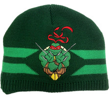 Teenage Mutant Ninja Turtles TMNT Green Raphael Beanie Hat 9" Boys One Size 2005