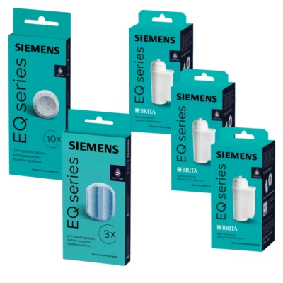 SIEMENS 10 Reinigungstabletten + 3 Entkalkungstabletten + 3 Wasserfilter für EQ